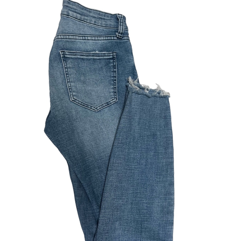 Pistola Distressed Denim Raw Scissored Hem Mid Rise Skinny Jeans Size 27